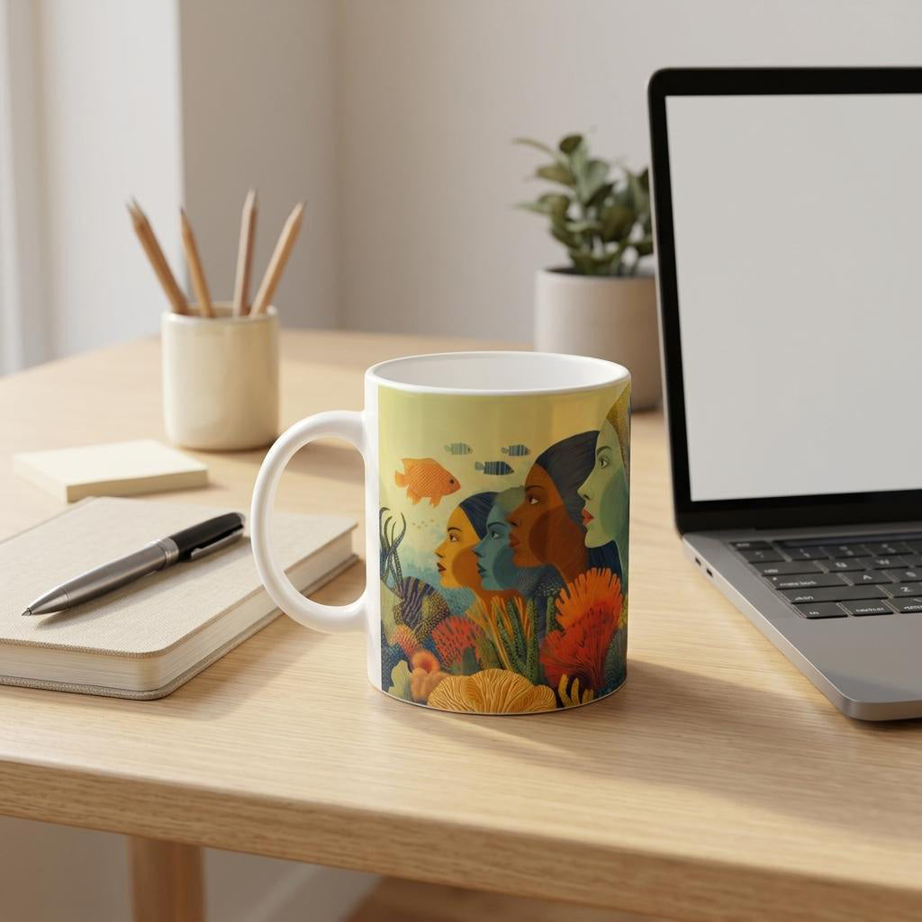 Ocean-Inspired Mug - One Ocean: Many Faces, One Ocean
