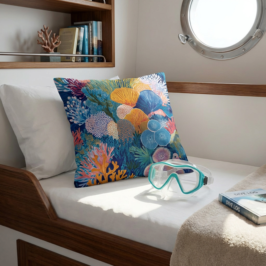 Ocean Dream Pillowcase - Living Coral: Azure Bloom