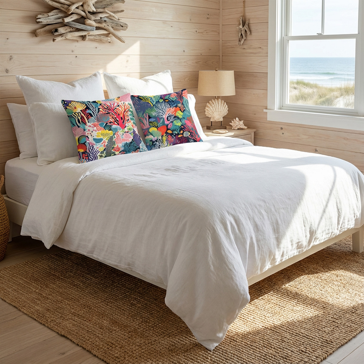 Ocean Dream Pillowcase - Living Coral: Coral Symphony