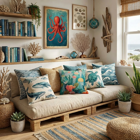 Ocean Dream Pillowcase - Living Coral: Lagoon Dream