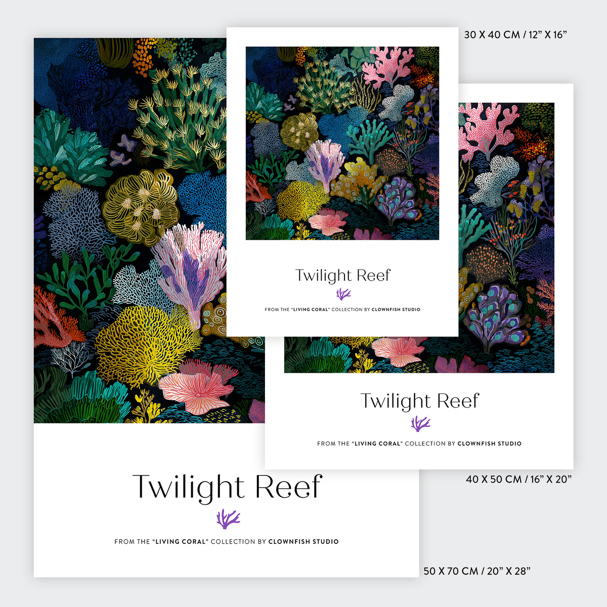 Premium Art Print - Living Coral: Twilight Reef