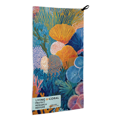 Pocket Gear Towel - Living Coral: Azure Bloom