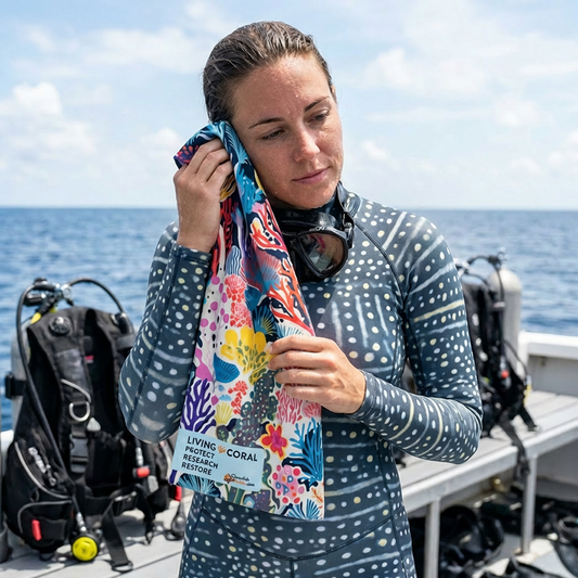 Pocket Gear Towel - Living Coral: Coral Symphony