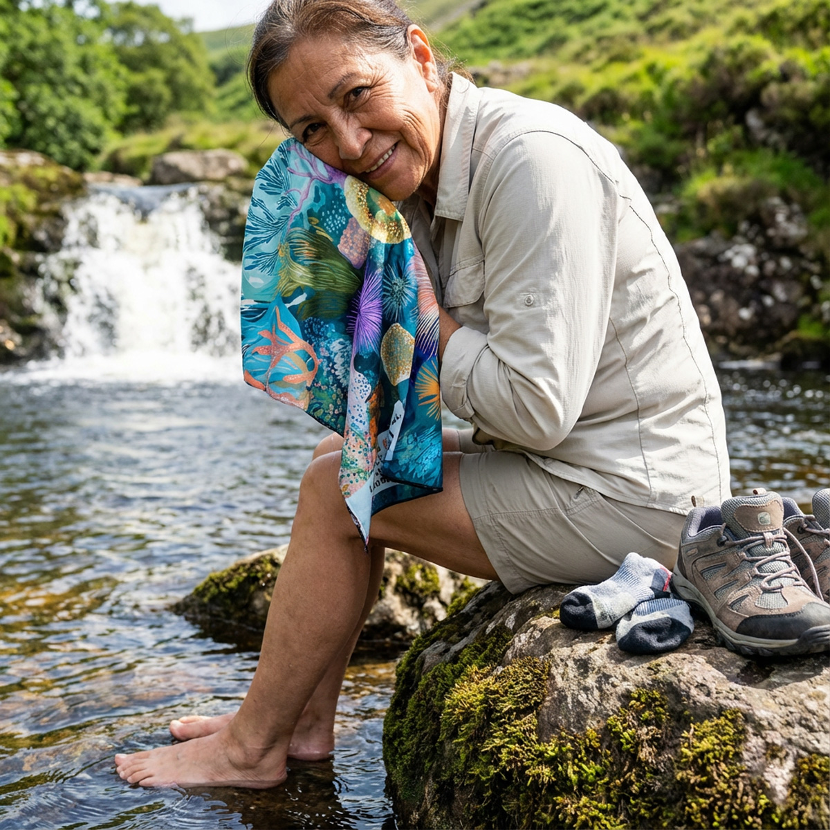 Pocket Gear Towel - Living Coral: Temperate Tide