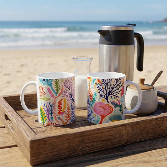 Ocean-Inspired Mugs Buddy Set - Living Coral: Sea Whisper