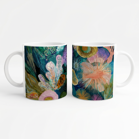 Ocean-Inspired Mugs Buddy Set - Living Coral: Temperate Tide