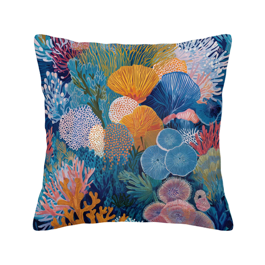 Ocean Dream Pillowcase - Living Coral: Azure Bloom