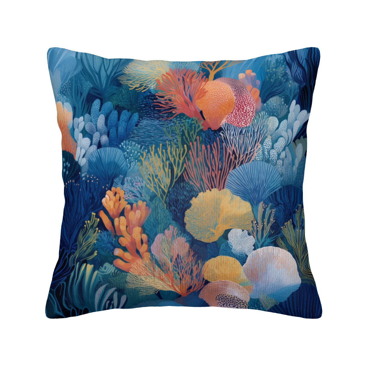 Ocean Dream Pillowcase - Living Coral: Azure Bloom