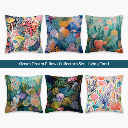 Ocean Dream Pillowcases Collector’s Set – Living Coral