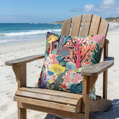 Ocean Dream Pillowcase - Living Coral: Coral Symphony
