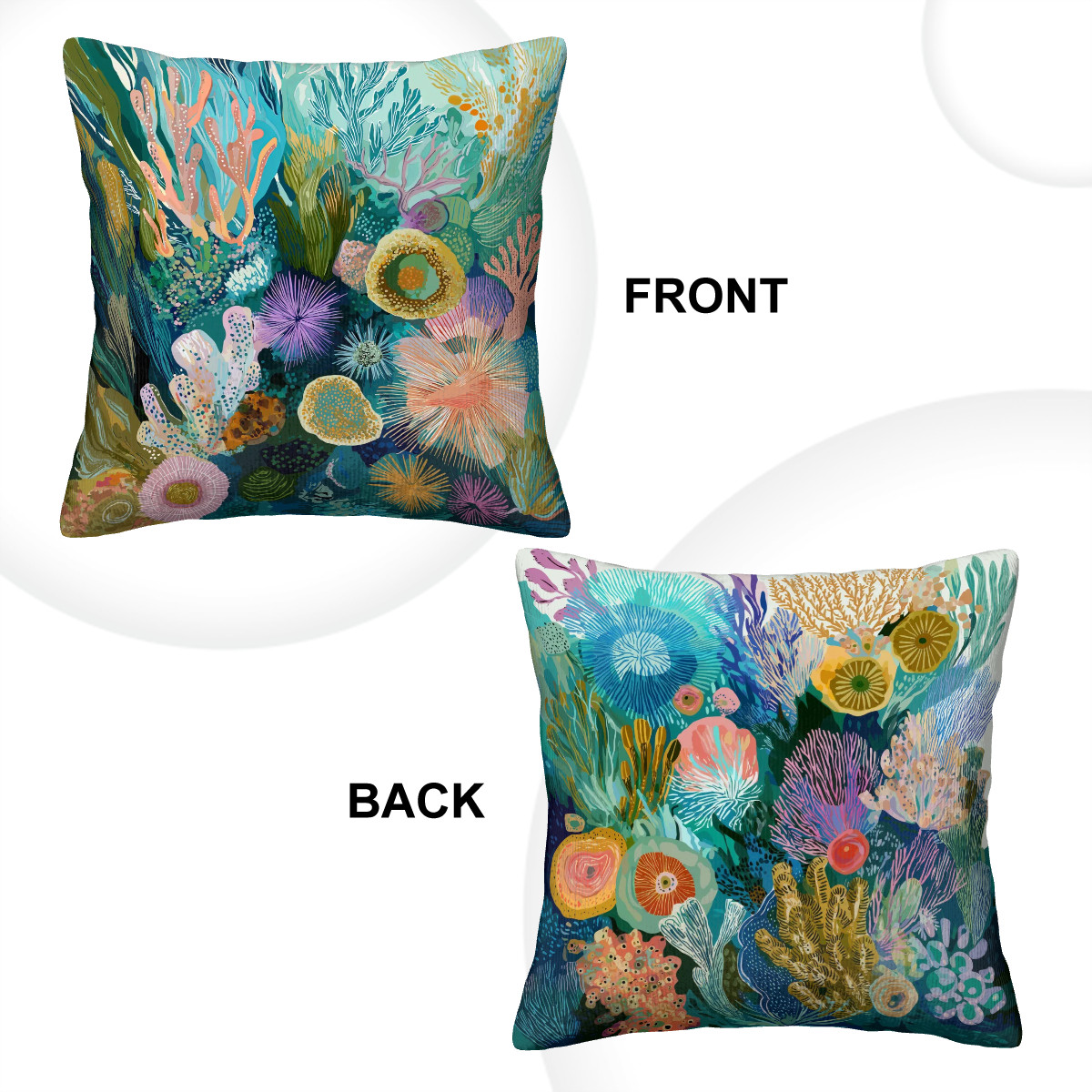 Ocean Dream Pillowcase - Living Coral: Temperate Tide