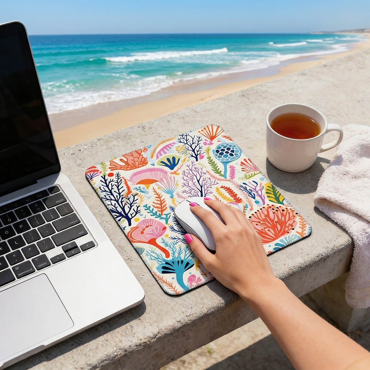 Depth Mousepad - Living Coral: Sea Whisper