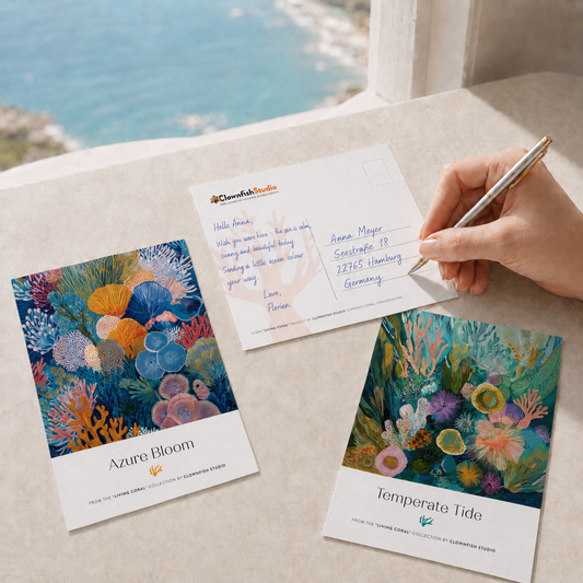 Postcard Set - 12x A6 - Living Coral