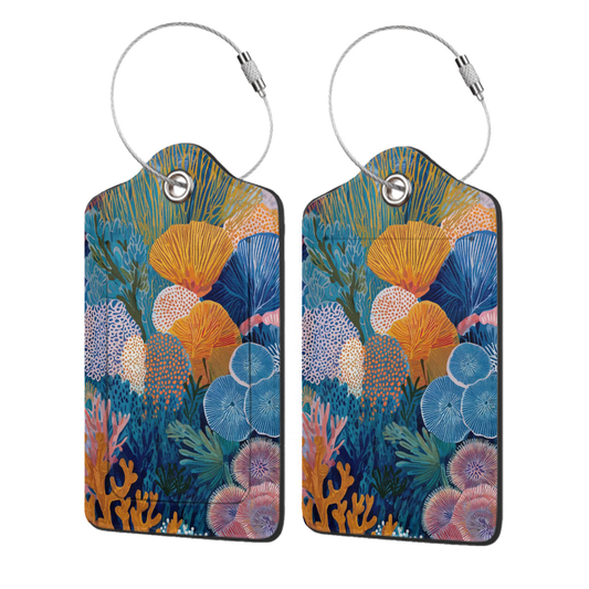 Drift Travel Tags - Living Coral: Azure Bloom